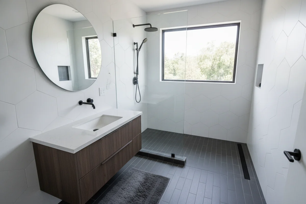 Modern bathroom remodel in Palo Alto, CA